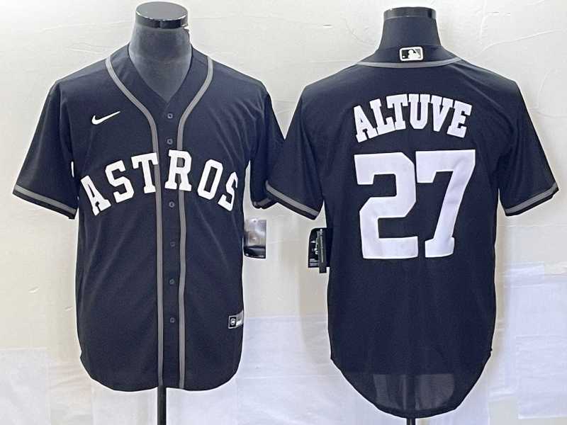 Men%27s Houston Astros #27 Jose Altuve Black Cool Base Stitched Baseball Jersey->houston astros->MLB Jersey